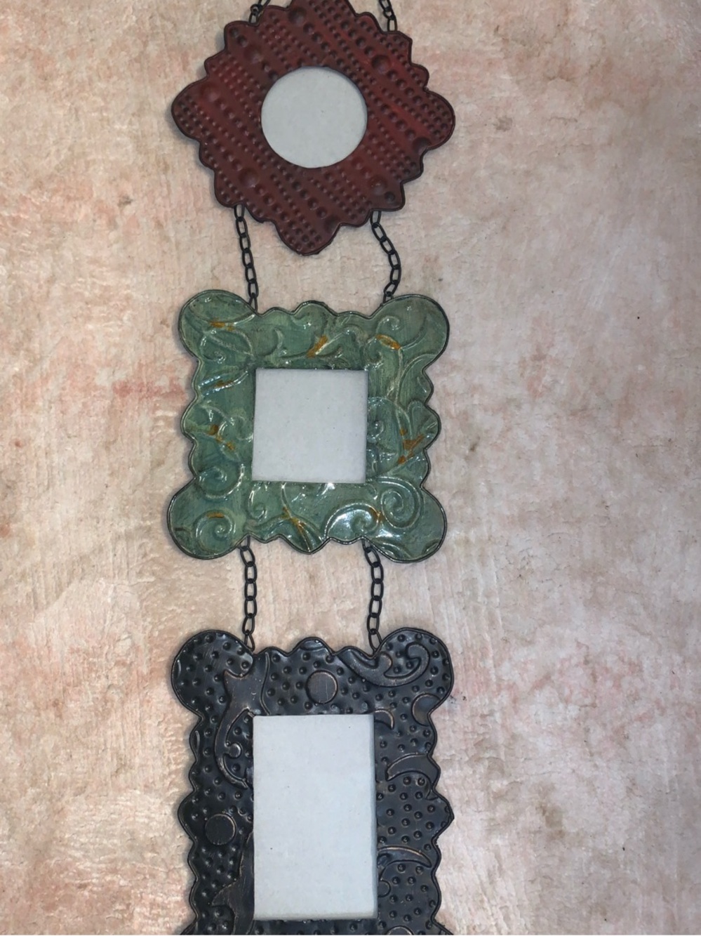 Hobby Lobby Rustic 3-Tier Hanging Pressed Metal Picture Frame Set